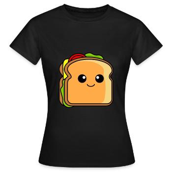 Sandwich Comic - Frauen T-Shirt - Schwarz - Vorne - AI Model Female 172 dark (172cm)