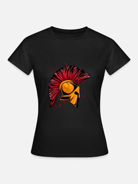 Spartan Helm Krieger Gold - Frauen T-Shirt - Schwarz
