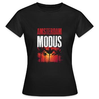 Amsterdam Mode - T-shirt Femme - noir - Devant - AI Model Female 172 dark (172cm)