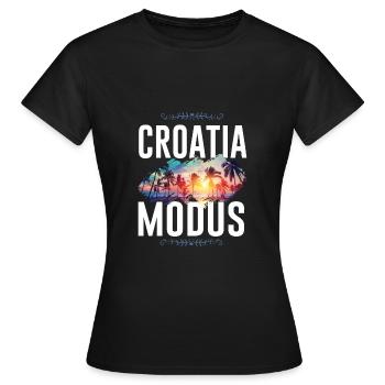 Mode Croatie - T-shirt Femme - noir - Devant - AI Model Female 172 dark (172cm)