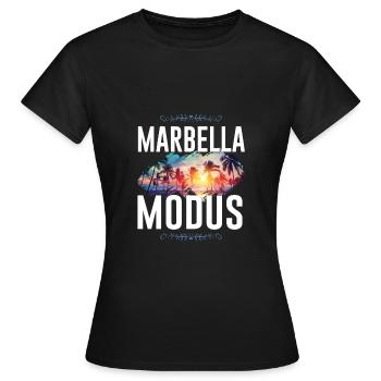 Marbella Modus - Frauen T-Shirt - Schwarz - Vorne - AI Model Female 172 dark (172cm)