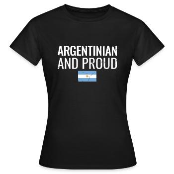Argentin et fier Argentin Argentin - T-shirt Femme - noir - Devant - AI Model Female 172 dark (172cm)