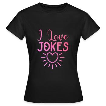 Ich liebe Witze - Frauen T-Shirt - Schwarz - Vorne - AI Model Female 172 dark (172cm)