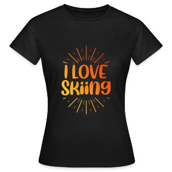 J’adore skier - T-shirt Femme - noir - Devant - AI Model Female 172 dark (172cm)