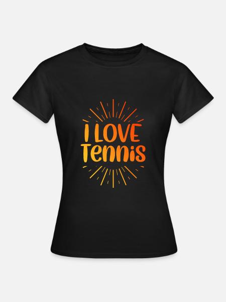Ich liebe Tennis - Frauen T-Shirt - Schwarz