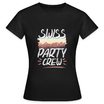 Swiss Party Crew - T-shirt Femme - noir - Devant - AI Model Female 172 dark (172cm)