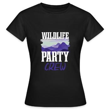 Équipe de fête de la faune - T-shirt Femme - noir - Devant - AI Model Female 172 dark (172cm)