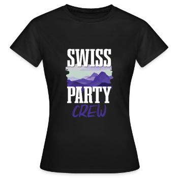 Swiss Party Crew - T-shirt Femme - noir - Devant - AI Model Female 172 dark (172cm)