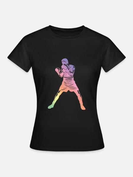 Boxen Silhouette - Frauen T-Shirt - Schwarz