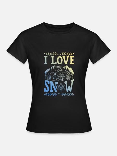 I Love Snow - Frauen T-Shirt - Schwarz