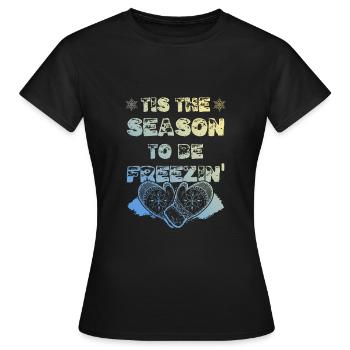 Winter Season - Women's T-Shirt - black - Front - AI Model Female 172 dark (172cm)