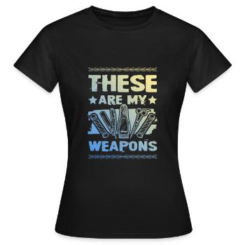Barber weapons - Women's T-Shirt - black - Front - AI Model Female 172 dark (172cm)