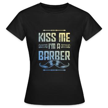 Embrasse-moi Barbier - T-shirt Femme - noir - Devant - AI Model Female 172 dark (172cm)