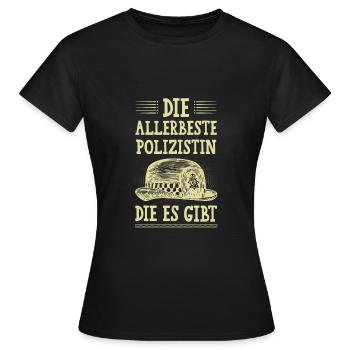 Allerbeste Polizistin - Frauen T-Shirt - Schwarz - Vorne - AI Model Female 172 dark (172cm)