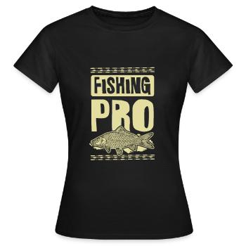 Fishing Pro - Frauen T-Shirt - Schwarz - Vorne - AI Model Female 172 dark (172cm)