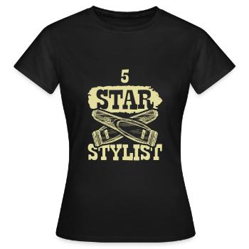 Styliste 5 étoiles - T-shirt Femme - noir - Devant - AI Model Female 172 dark (172cm)