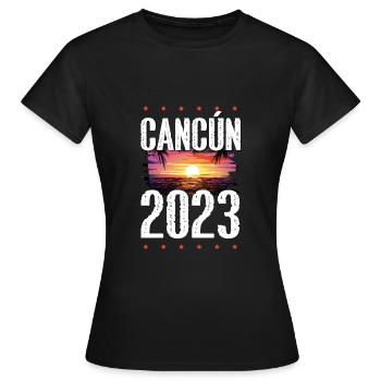 Cancun 2023 - Frauen T-Shirt - Schwarz - Vorne - AI Model Female 172 dark (172cm)