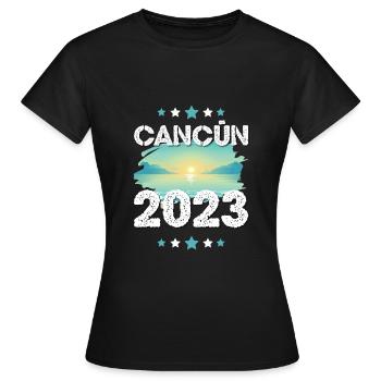 Cancun 2023 - Frauen T-Shirt - Schwarz - Vorne - AI Model Female 172 dark (172cm)