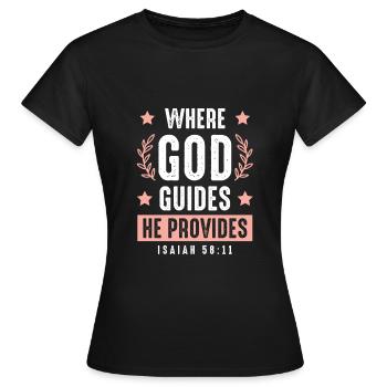 God directs the Bible - Women's T-Shirt - black - Front - AI Model Female 172 dark (172cm)