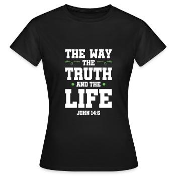 der weg wahrheit leben - Frauen T-Shirt - Schwarz - Vorne - AI Model Female 172 dark (172cm)