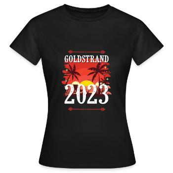 Goldstrand 2023 - Frauen T-Shirt - Schwarz - Vorne - AI Model Female 172 dark (172cm)