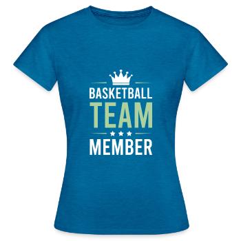 Équipe de basket-ball - T-shirt Femme - bleu saphir antique chiné - Devant - AI Model Female 172 dark (172cm)