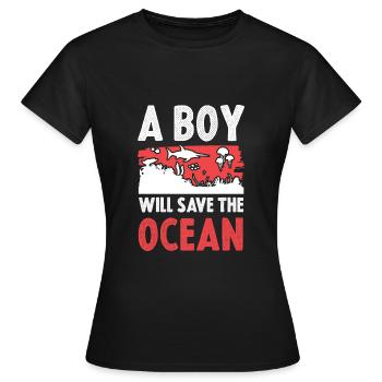 Océan Sauvez l’océan - T-shirt Femme - noir - Devant - AI Model Female 172 dark (172cm)