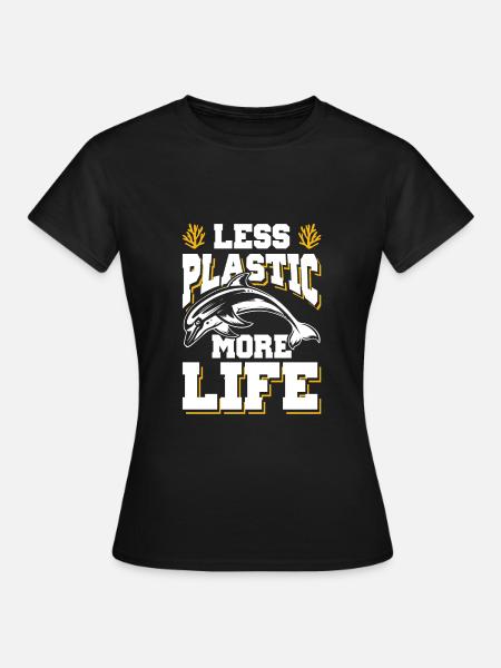 plastik save the ocean - Frauen T-Shirt - Schwarz