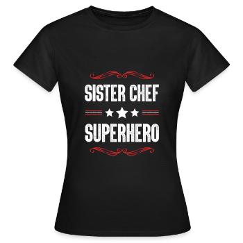 Sœur Super-héroïne - T-shirt Femme - noir - Devant - AI Model Female 172 dark (172cm)