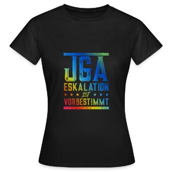 Jga Eskalation - Frauen T-Shirt - Schwarz - Vorne - AI Model Female 172 dark (172cm)