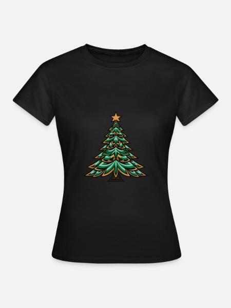 Arbre de Noël Noël - T-shirt Femme - noir