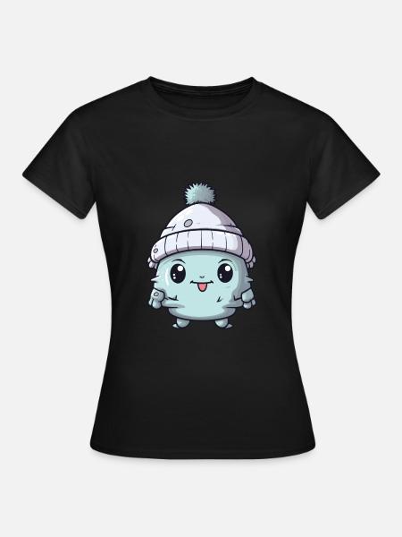 Eskimo Erkältung Comic Winter - Frauen T-Shirt - Schwarz