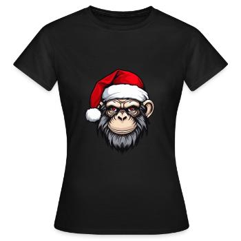 Tête de singe Noël Noël - T-shirt Femme - noir - Devant - AI Model Female 172 dark (172cm)
