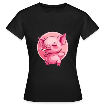 Pork Smoker Smoke Joint - Women's T-Shirt - black - Front - AI Model Female 172 dark (172cm)