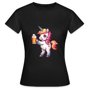 Unicorn Beer Party Funny - Women's T-Shirt - black - Front - AI Model Female 172 dark (172cm)