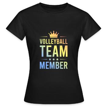 Amorti de l’équipe de volley-ball - T-shirt Femme - noir - Devant - AI Model Female 172 dark (172cm)