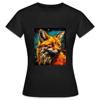 Fox Portrait - Women's T-Shirt - black - Front - AI Model Female 172 dark (172cm)