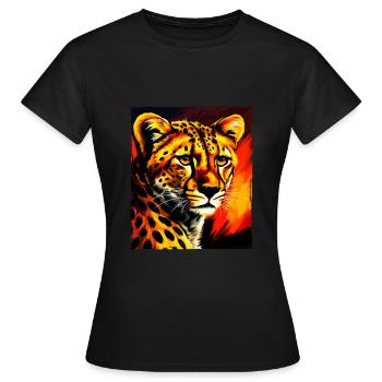 Gepard Portrait - Frauen T-Shirt - Schwarz - Vorne - AI Model Female 172 dark (172cm)