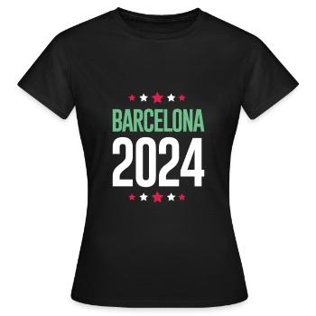 Jours fériés Barcelone 2024 - T-shirt Femme - noir - Devant - AI Model Female 172 dark (172cm)