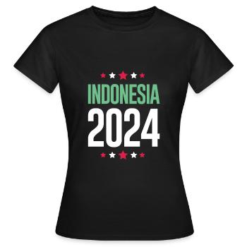 Jours fériés Indonésie 2024 - T-shirt Femme - noir - Devant - AI Model Female 172 dark (172cm)