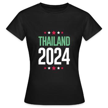 Jours fériés Thaïlande 2024 - T-shirt Femme - noir - Devant - AI Model Female 172 dark (172cm)