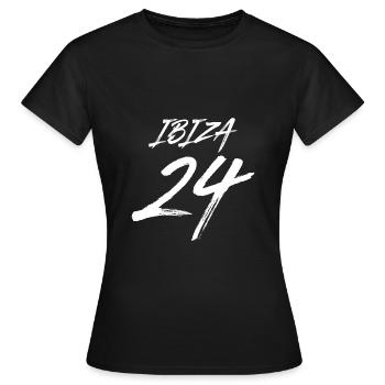 Ibiza 24 Jours fériés 2024 - T-shirt Femme - noir - Devant - AI Model Female 172 dark (172cm)