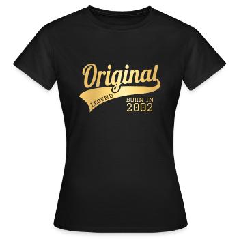 2002 Present Bday Birthday Present Gift - Women's T-Shirt - black - Front - AI Model Female 172 dark (172cm)
