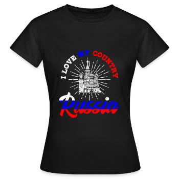 Russia Russia - Women's T-Shirt - black - Front - AI Model Female 172 dark (172cm)