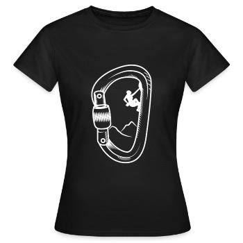 Maillot de mousqueton - T-shirt Femme - noir - Devant - AI Model Female 172 dark (172cm)