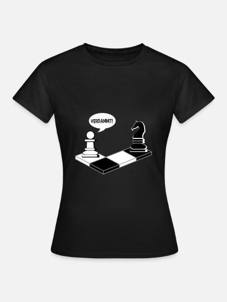 Lustiges Schach Schachspiel - Frauen T-Shirt - Schwarz