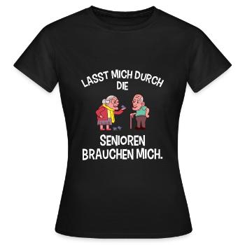 Altenpflege Spruch Lustig Pflegekraft Pfleger - Frauen T-Shirt - Schwarz - Vorne - AI Model Female 172 dark (172cm)