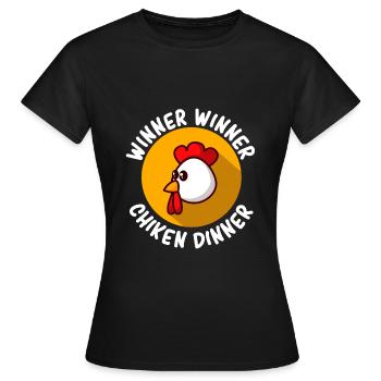 Winner Winner - Chicken Dinner - Frauen T-Shirt - Schwarz - Vorne - AI Model Female 172 dark (172cm)