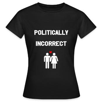 straight politically incorrect Gift idea - Women's T-Shirt - black - Front - AI Model Female 172 dark (172cm)