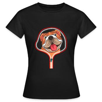 ENGLISCHE BULLDOGGE Hund ZIP Geschenk für Hunde - Frauen T-Shirt - Schwarz - Vorne - AI Model Female 172 dark (172cm)